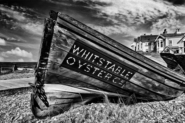 Whitstable Oyster Company Boat Picture Board by John B Walker LRPS