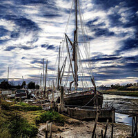 Buy canvas prints of Thames Barge at Hollow Shore by John B Walker LRPS
