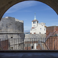 Buy canvas prints of Old Portsmouth Fortifications by John B Walker LRPS