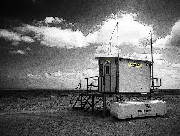 The Lifeguard Station Picture Board by John B Walker LRPS