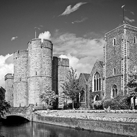 Buy canvas prints of Westgate Towers and Gardens in Canterbury by John B Walker LRPS