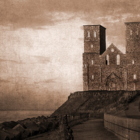 Buy canvas prints of The Reculver Towers by John B Walker LRPS