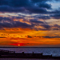 Buy canvas prints of A Whitstable Sunset by John B Walker LRPS