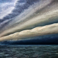 Buy canvas prints of  Storm Front at Sea by John B Walker LRPS