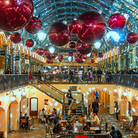 Buy canvas prints of  Covent Garden at Christmas by John B Walker LRPS
