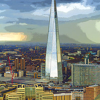Buy canvas prints of The Shard on a Stormy Day by John B Walker LRPS
