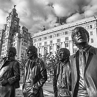 Buy canvas prints of The Beatles Statue Pier Head Liverpool UK  by John B Walker LRPS