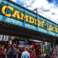 Buy canvas prints of Camden Lock Railway Bridge Camden High Street, Lon by John B Walker LRPS