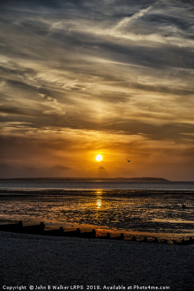 Whitstable Sunset Picture Board by John B Walker LRPS