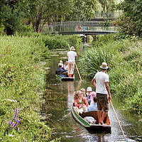 Buy canvas prints of Punting on the River Stour in Canterbury by John B Walker LRPS