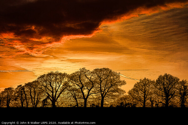 Kentish Winter Sunset Picture Board by John B Walker LRPS
