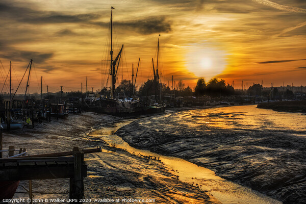 Winter Sunset at Hollowshore Picture Board by John B Walker LRPS
