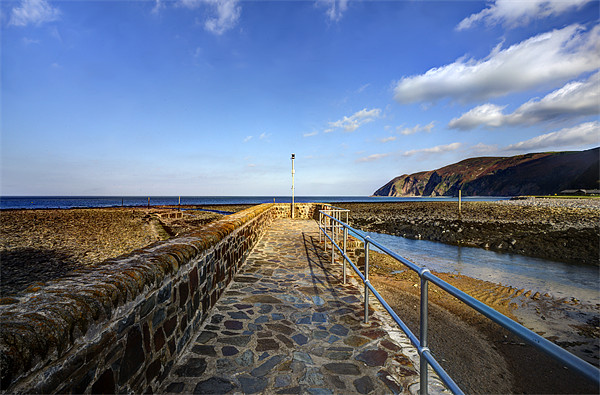 Lynmouth Harbour Entrance Picture Board by Mike Gorton
