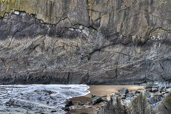 Rock Climbing on Baggy Point Picture Board by Mike Gorton