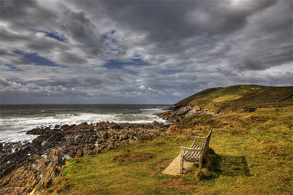 The Bench on Baggy Point Picture Board by Mike Gorton