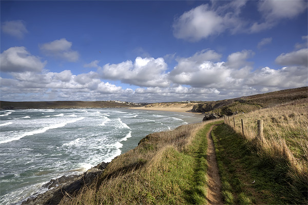 Coastal Path to Crantock Beach Cornwall Picture Board by Mike Gorton