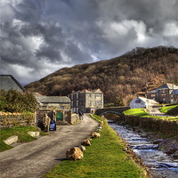Buy canvas prints of Boscastle up Stream by Mike Gorton