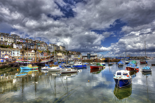 Brixham Harbour Picture Board by Mike Gorton