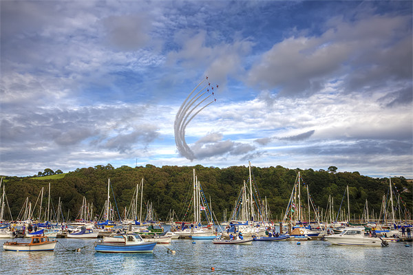 A Dazzling Display of Red Arrows in Dartmouth Picture Board by Mike Gorton