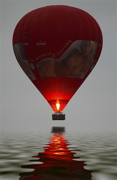 Red Balloon reflection Picture Board by Mike Gorton