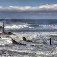 Buy canvas prints of Big Waves at Bude by Mike Gorton