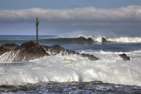 Big Waves on Bude Picture Board by Mike Gorton