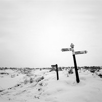 Buy canvas prints of Sign posts in the Snow by Mike Gorton