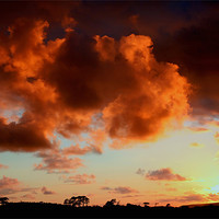 Buy canvas prints of Clouds of Fire Devon by Mike Gorton