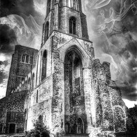 Buy canvas prints of Spooky Wymondham Abbey by Mike Gorton