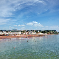 Buy canvas prints of Teignmouth seaside in the summer by Mike Gorton