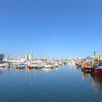 Buy canvas prints of Barbican Inner Harbour Plymouth Devon by Mike Gorton