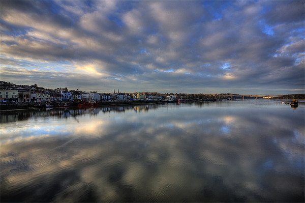 Evening sky over Bideford Quay Picture Board by Mike Gorton