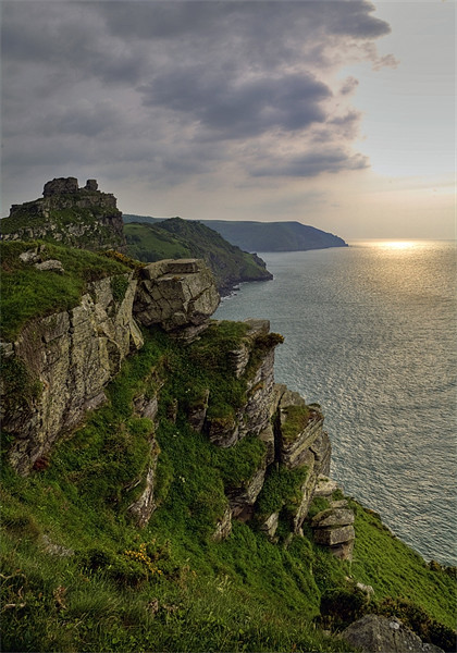 Sunset over Valley of the Rocks Picture Board by Mike Gorton