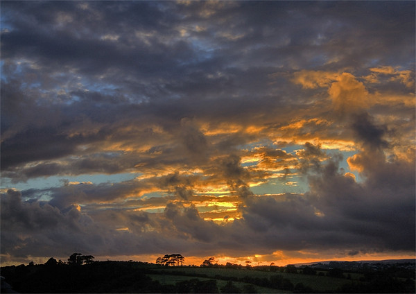 Devon Sunset Picture Board by Mike Gorton
