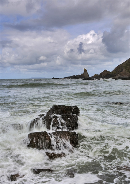 Hartland Quay with Bear Head in Distance Picture Board by Mike Gorton