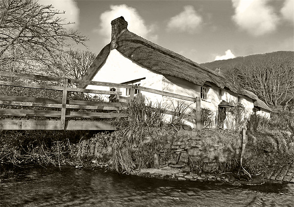 Cottage By The Stream Picture Board by Mike Gorton