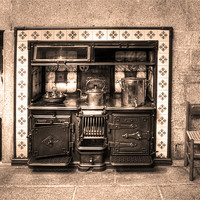 Buy canvas prints of Old Cooking Range Sepia by Mike Gorton