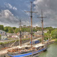 Buy canvas prints of Square-Rigged ship Charlestown St Austell Cornwall by Mike Gorton