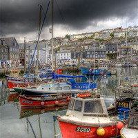 Buy canvas prints of Mevagissey Inner harbour Cornwall by Mike Gorton