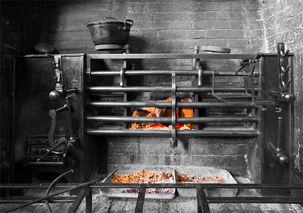 Victorian Cast Iron Cooking Range Picture Board by Mike Gorton