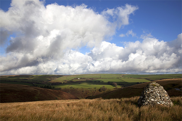Memorial cairn on Exmoor Picture Board by Mike Gorton