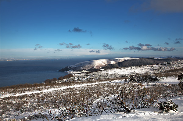 Winter Wonderland: Bossington and Exmoor Picture Board by Mike Gorton