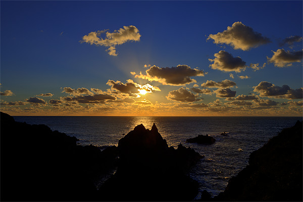 Golden Sunset At Hartland Quay Picture Board by Mike Gorton