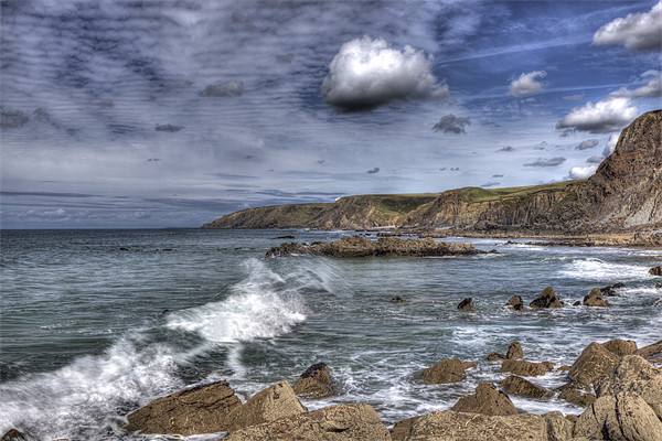 Sandymouth Beach From Menachurch Point Picture Board by Mike Gorton