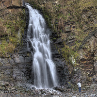 Buy canvas prints of Bucks Mill Waterfall North Devon by Mike Gorton