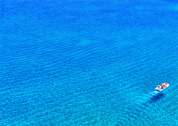Pedalo on Deep Blue Sea Picture Board by Mike Gorton