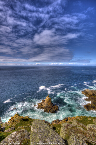 Majestic Waves Crashing Against Lands End Rock Picture Board by Mike Gorton