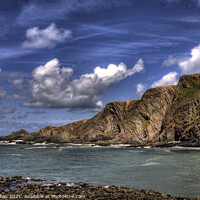 Buy canvas prints of Hartland Cliffs and Sea by Mike Gorton
