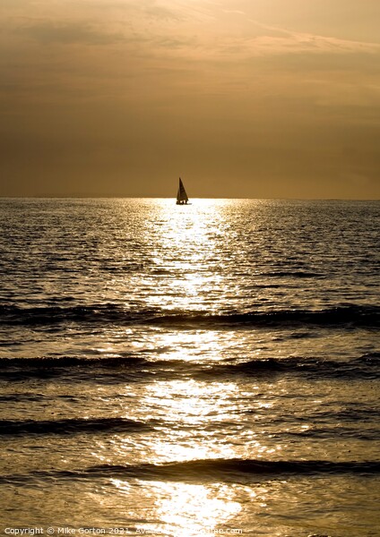 Sailing into a golden sunset Picture Board by Mike Gorton