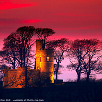 Buy canvas prints of Sunset over Tawstock Castle in Barnstaple by Mike Gorton
